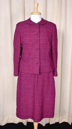 1950s Raspberry Tweed Suit