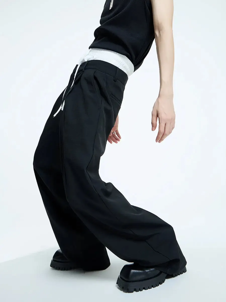 【23s September.】Double Layer High Waist Relaxed Pants