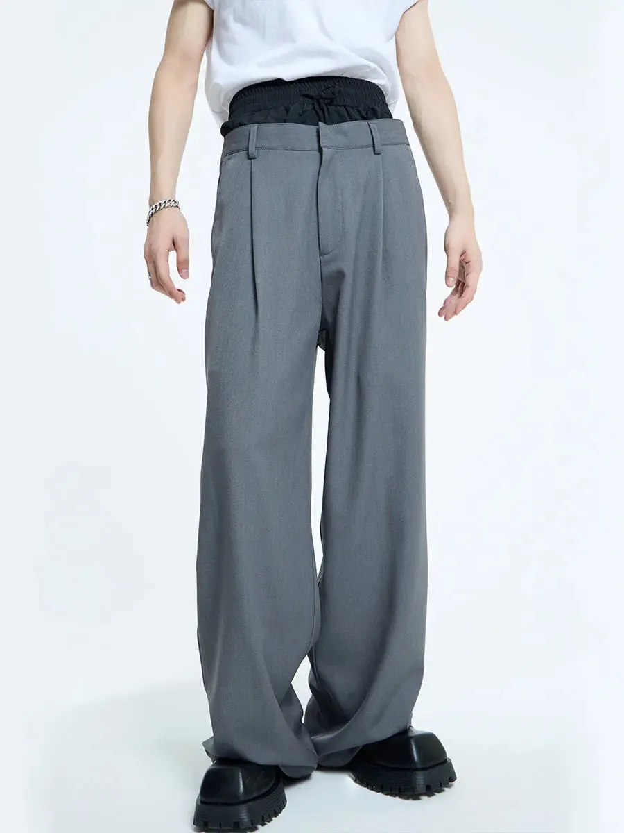 【23s September.】Double Layer High Waist Relaxed Pants