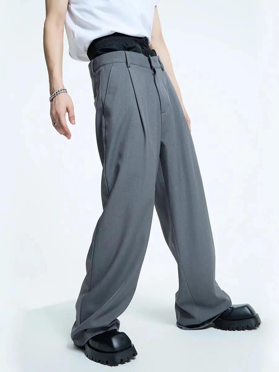 【23s September.】Double Layer High Waist Relaxed Pants