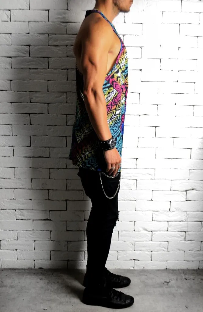 AC Sketch Logo Ibiza Vest - Rainbow Aztec