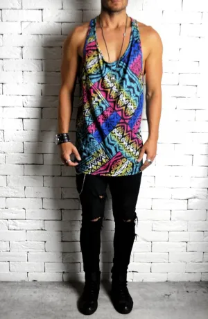 AC Sketch Logo Ibiza Vest - Rainbow Aztec