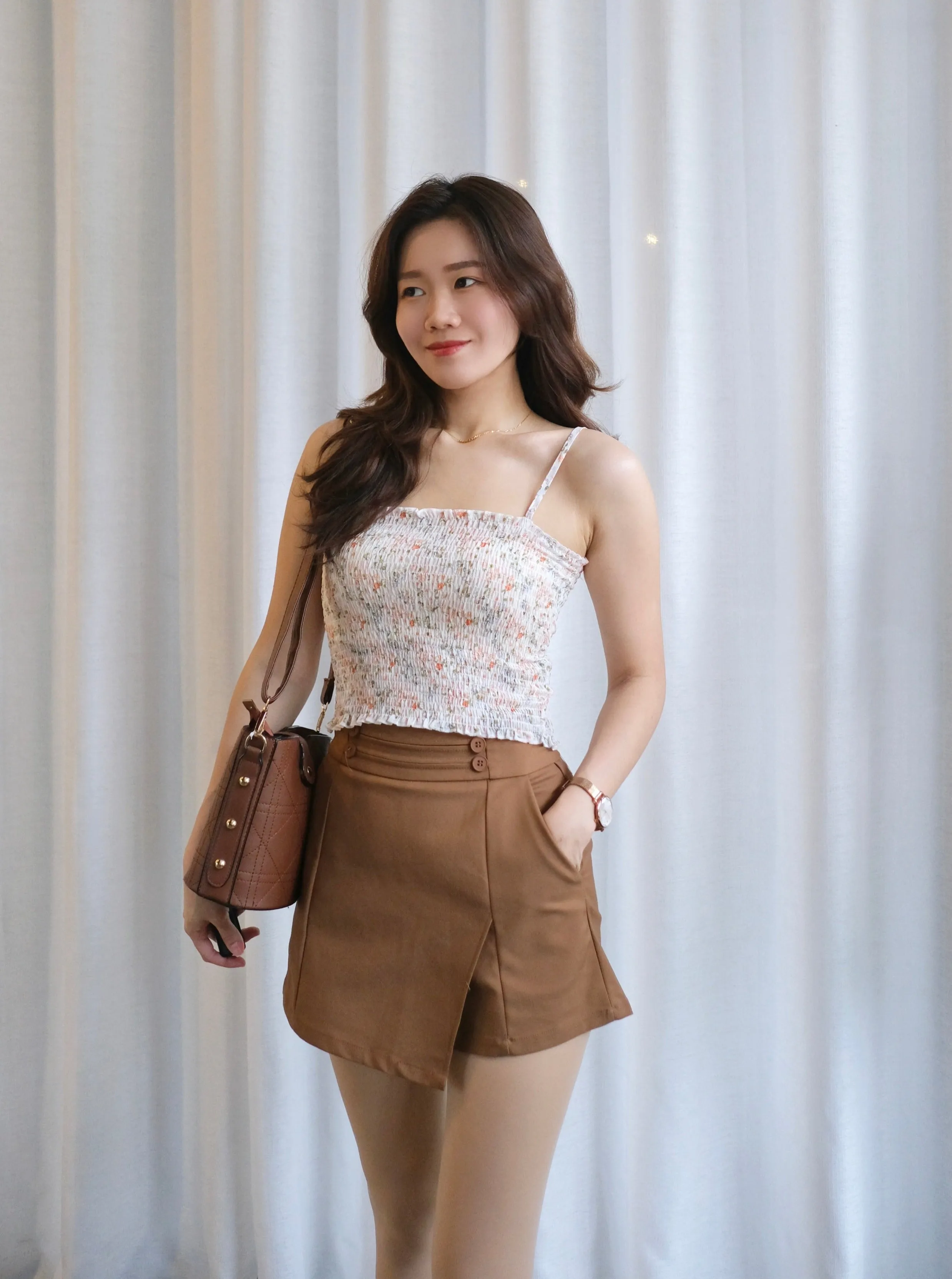 ACEWIN High Waist Button Detail Skort (Size S-XL) 501757