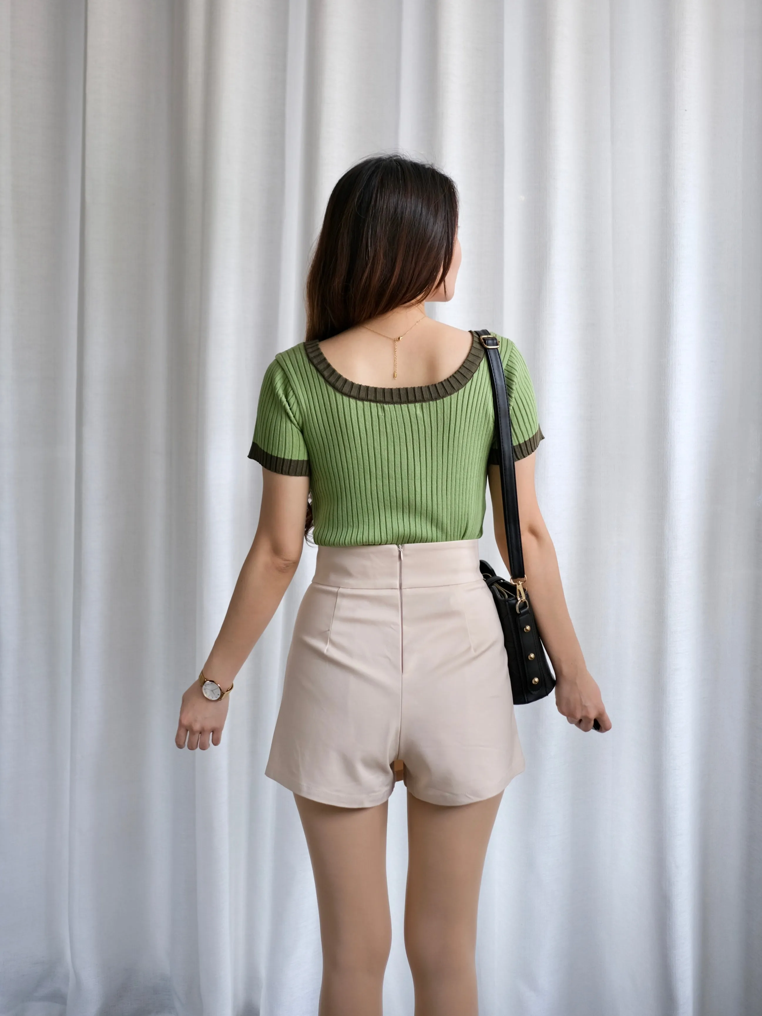 ACEWIN High Waist Button Detail Skort (Size S-XL) 501757