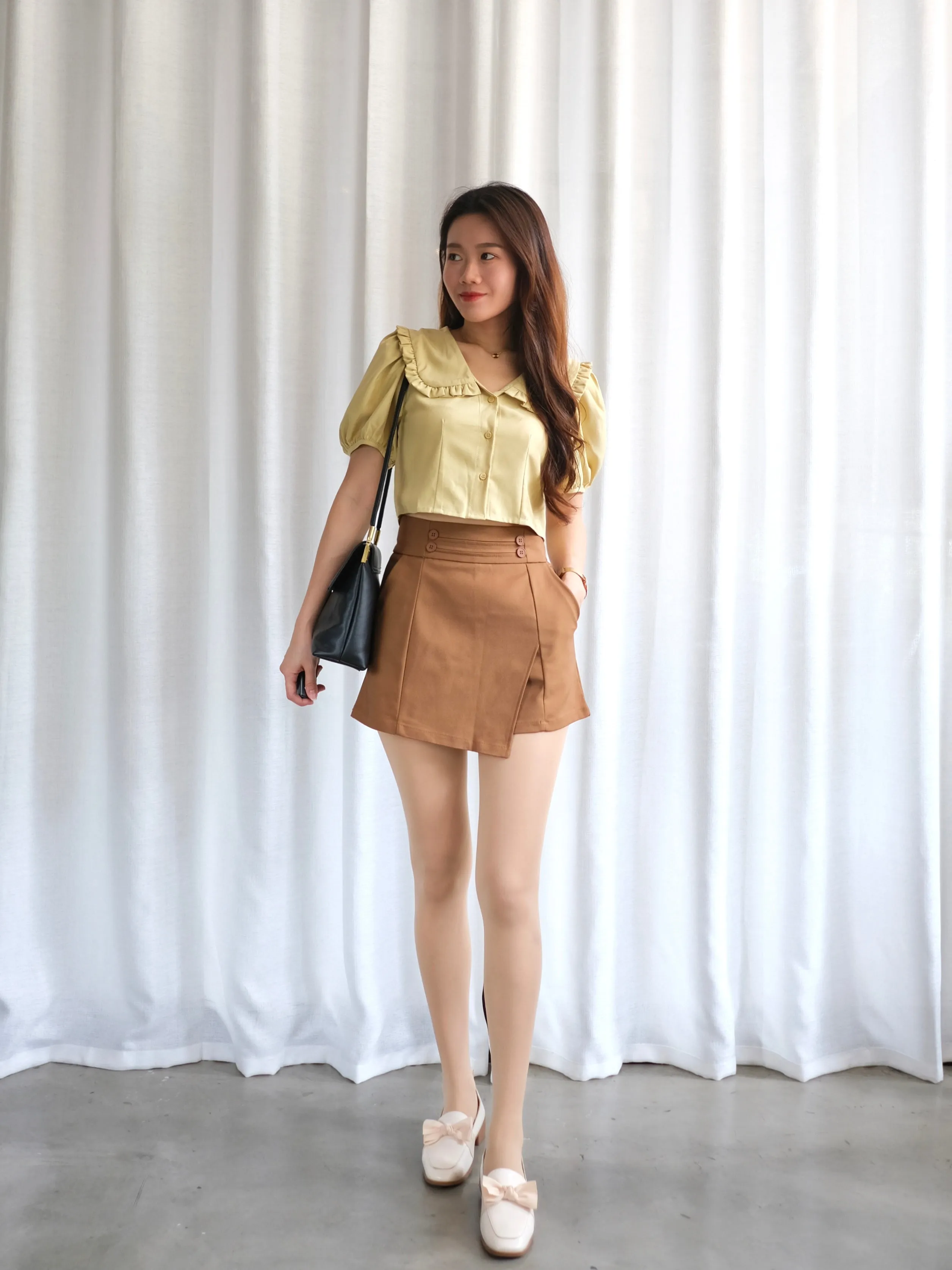 ACEWIN High Waist Button Detail Skort (Size S-XL) 501757