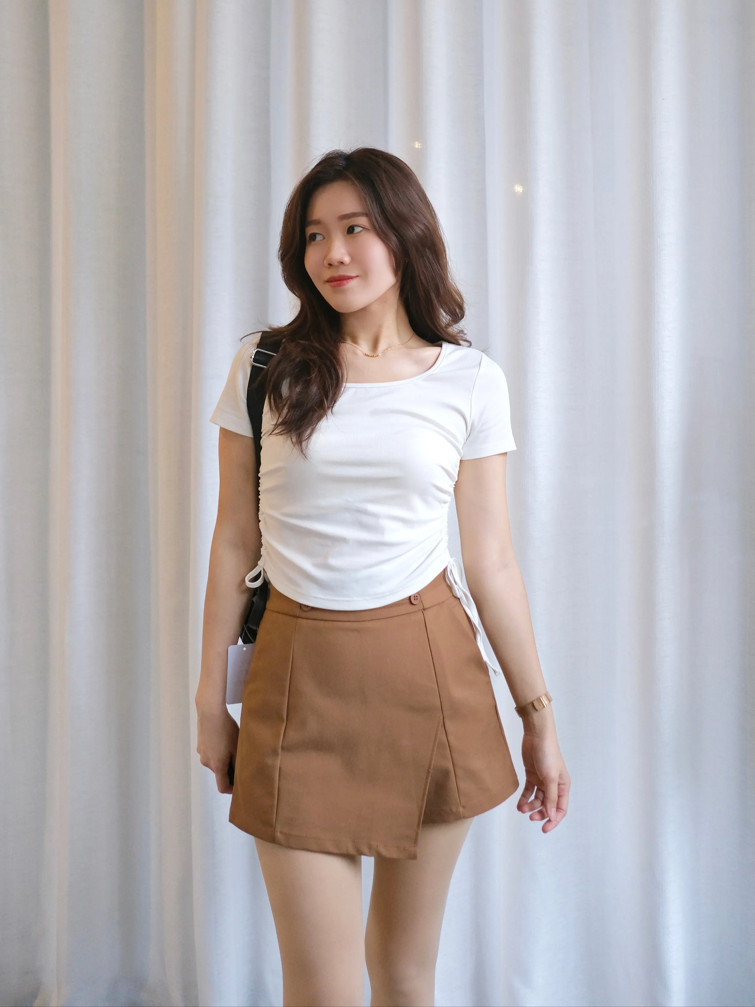 ACEWIN High Waist Button Detail Skort (Size S-XL) 501757