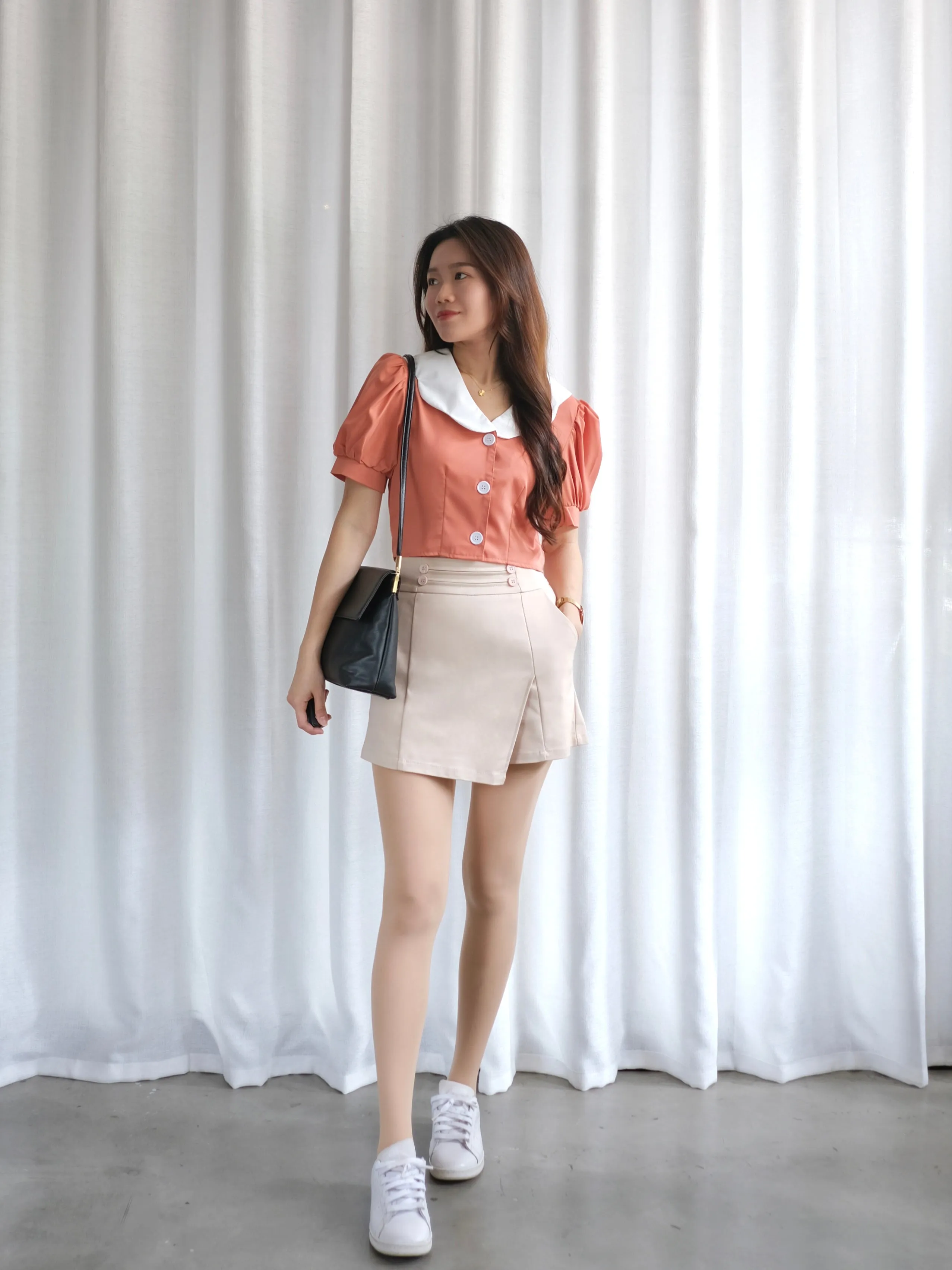 ACEWIN High Waist Button Detail Skort (Size S-XL) 501757