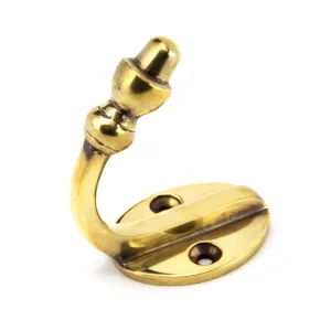 Aged Brass Coat Hook | From The Anvil