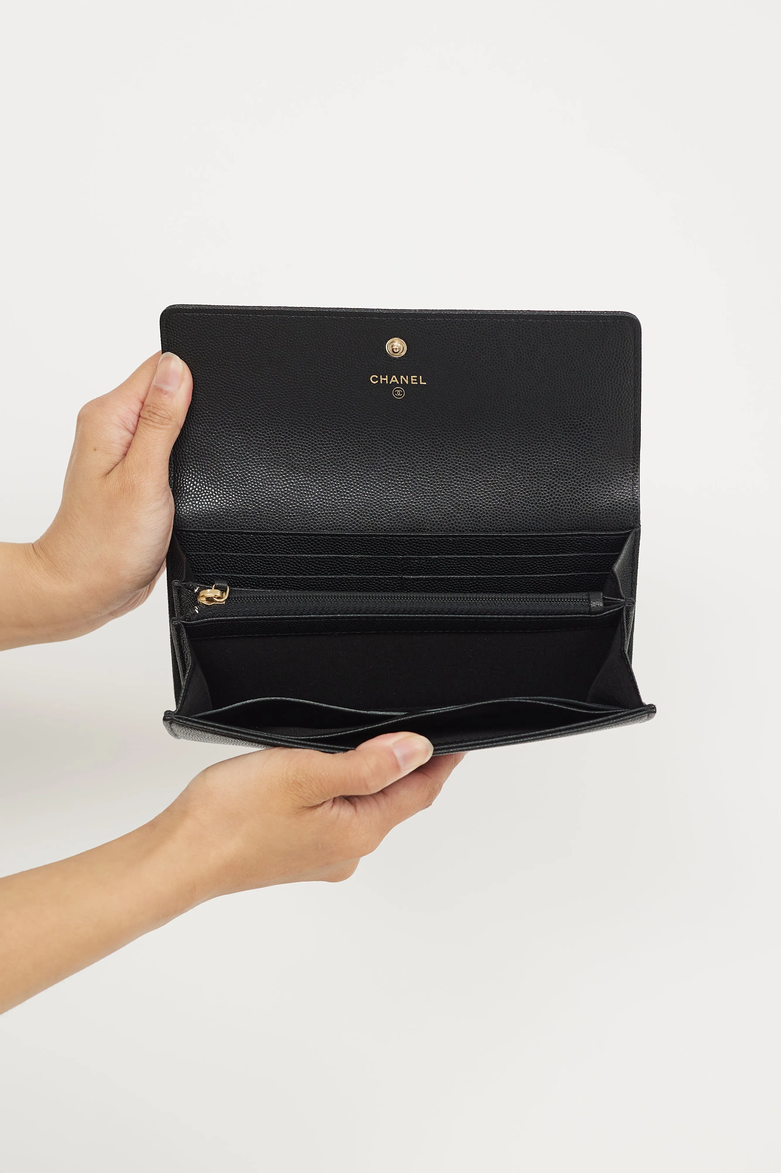 Black Caviar Timeless CC Long Flap Wallet