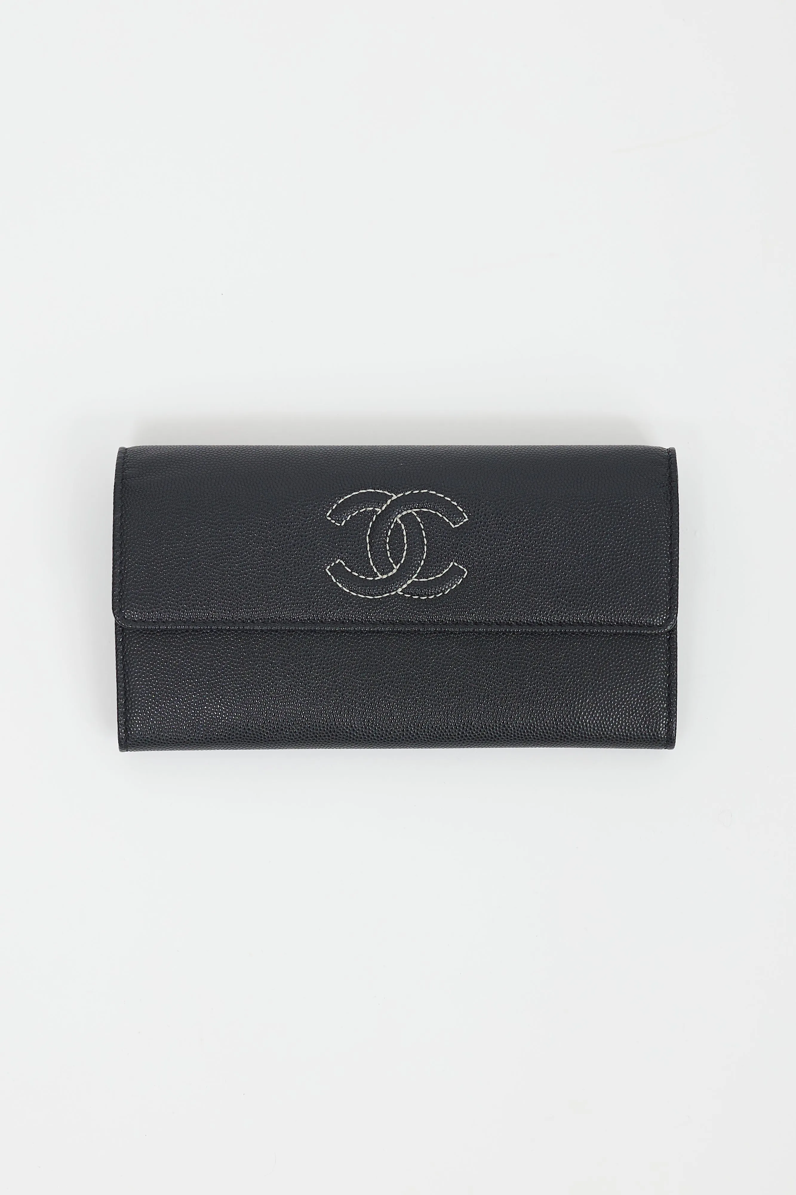 Black Caviar Timeless CC Long Flap Wallet