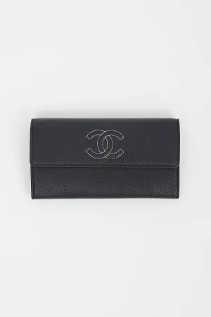 Black Caviar Timeless CC Long Flap Wallet