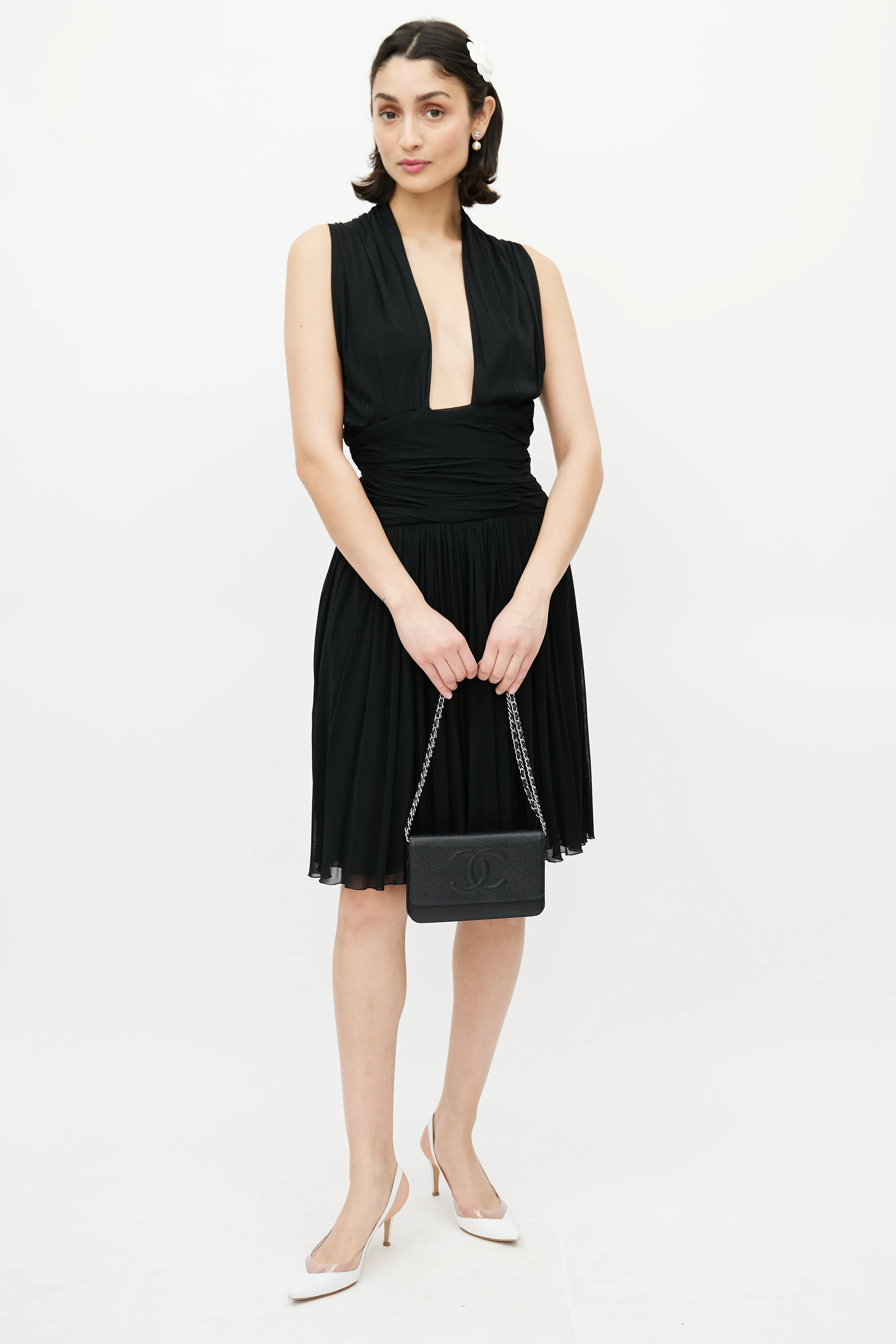 Black Caviar Timeless Leather Wallet On Chain