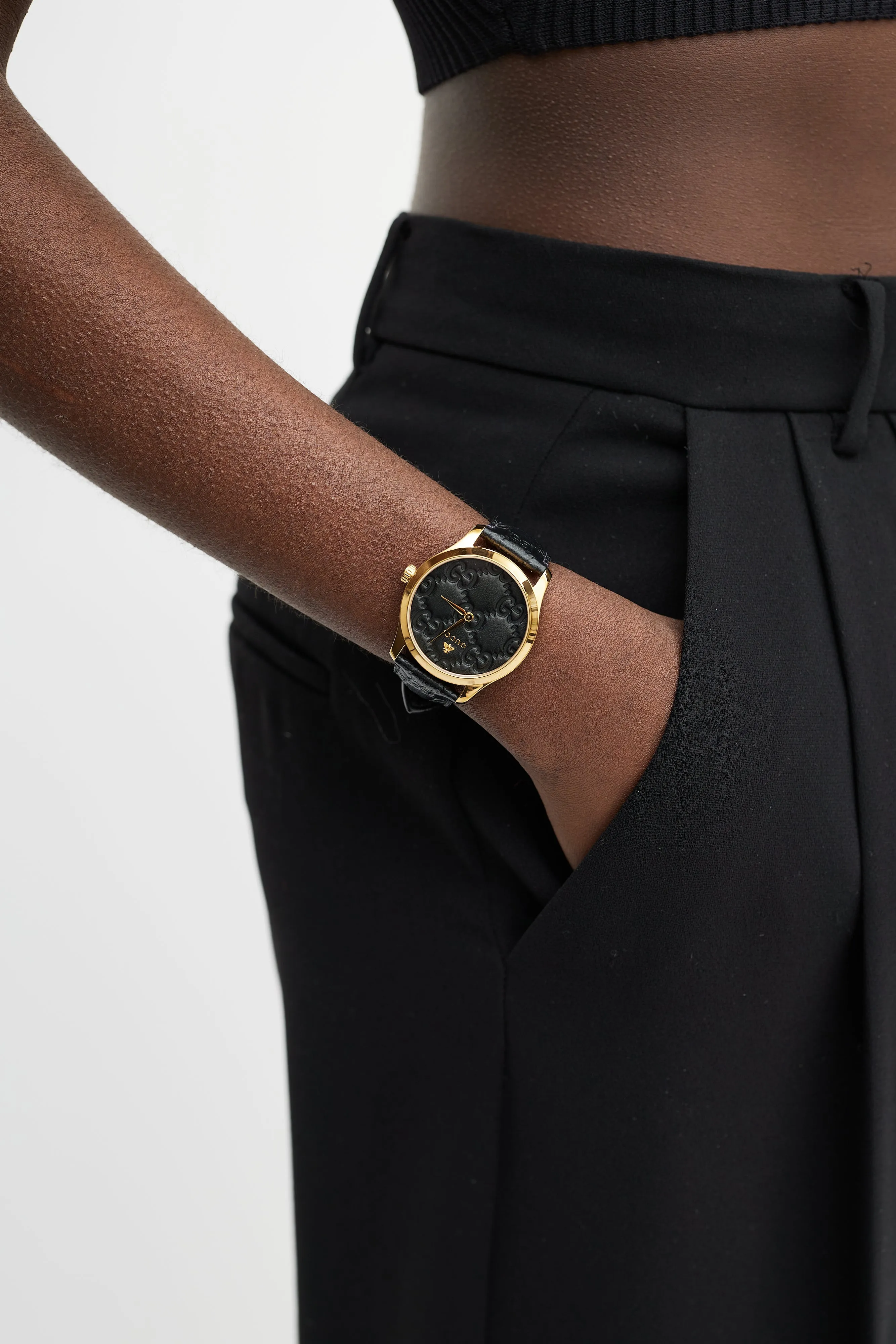 Black Leather G-Timeless 38 Watch