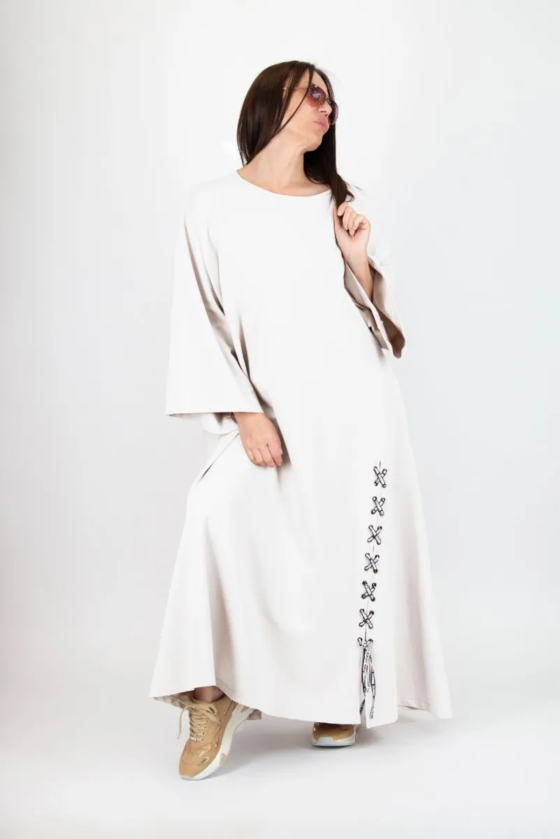 Black Long Cotton dress SAVINA