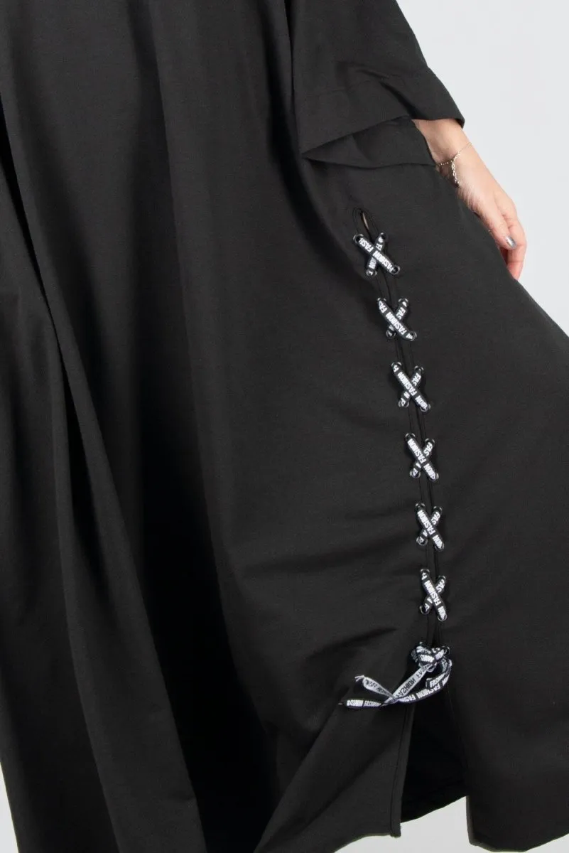 Black Long Cotton dress SAVINA