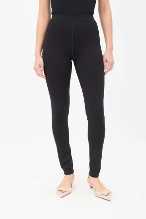 Black Neoprene High Waist Leggings