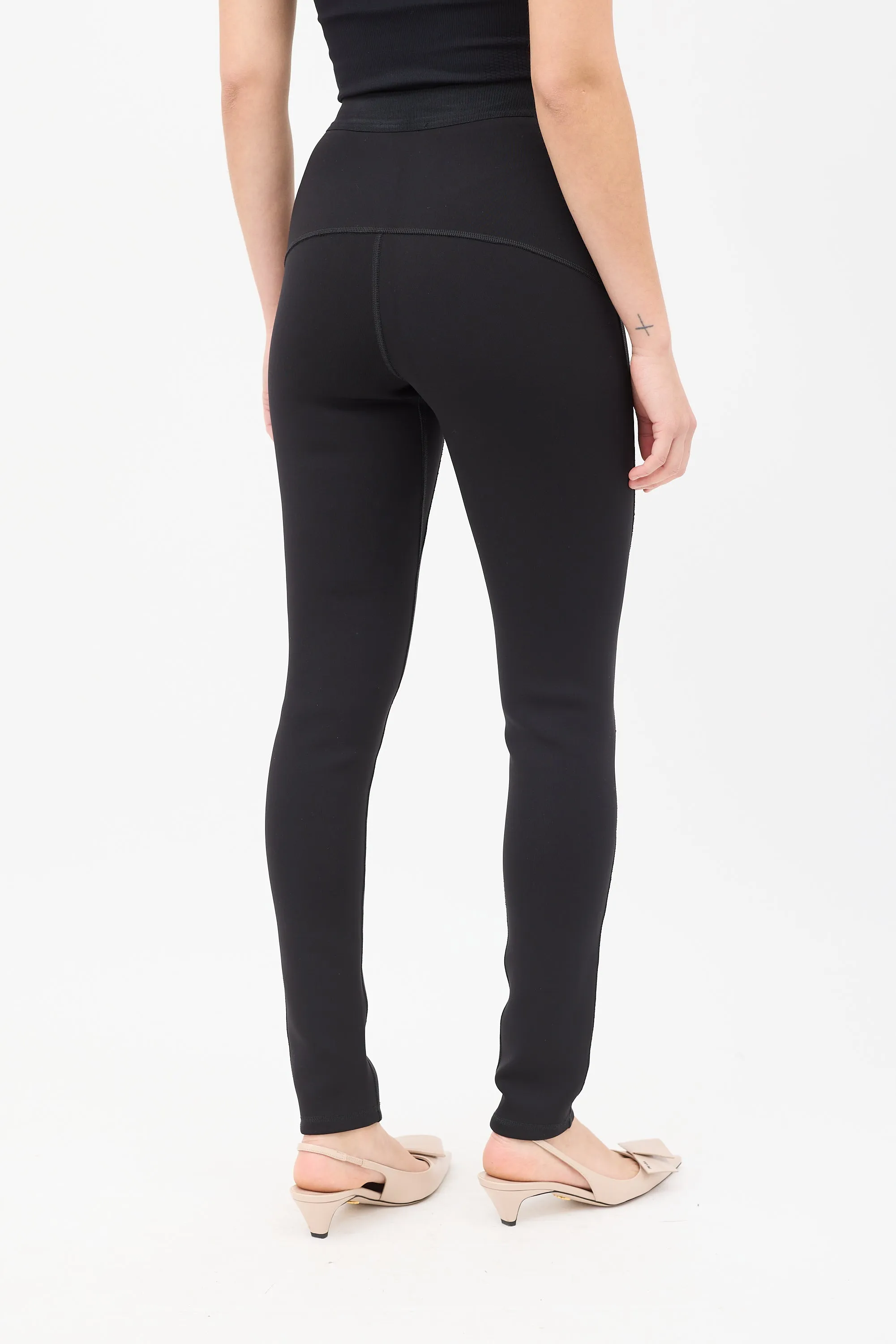 Black Neoprene High Waist Leggings