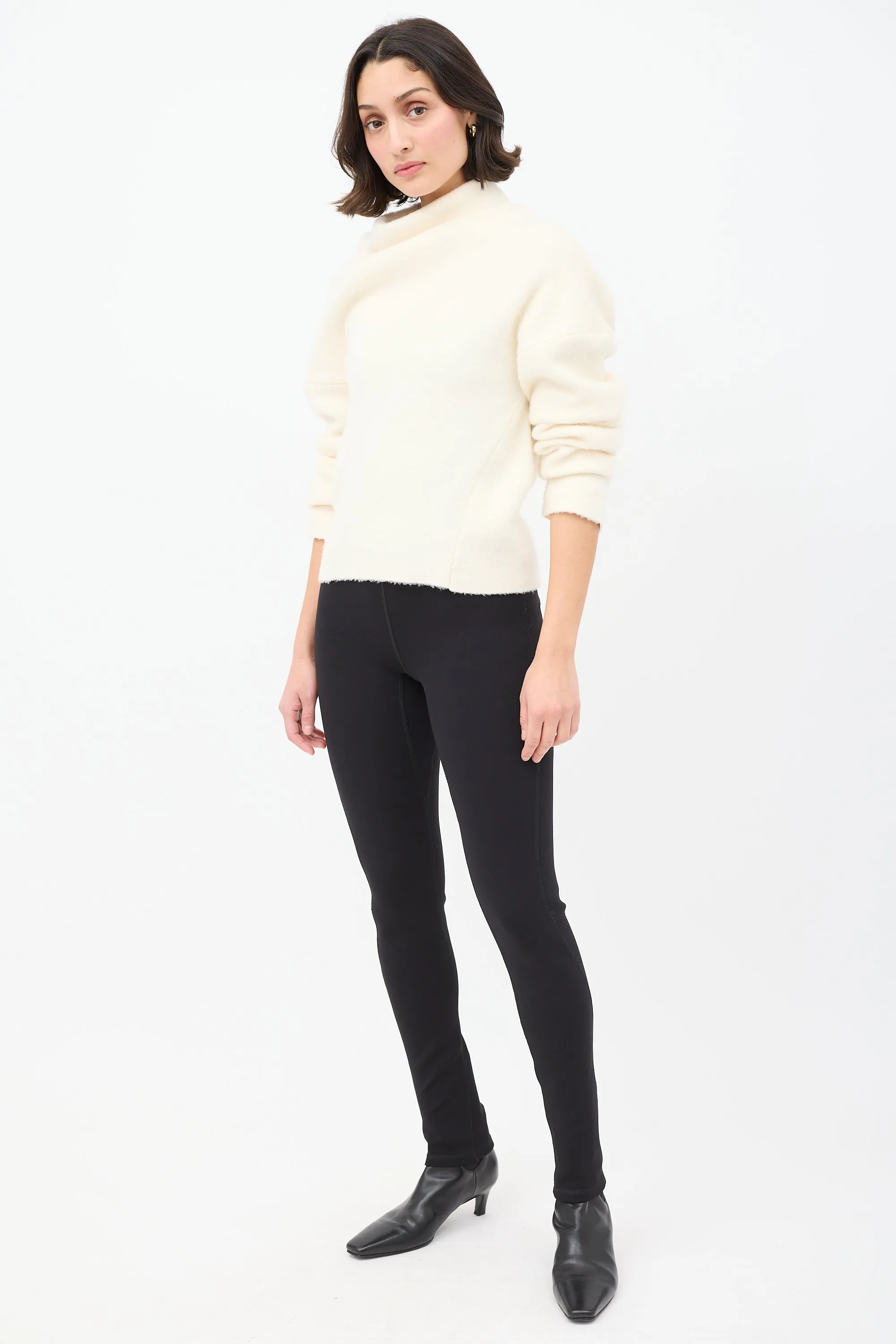 Black Neoprene High Waist Leggings