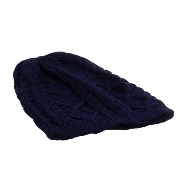 Blue Unisex Slouchy Beanie Hat