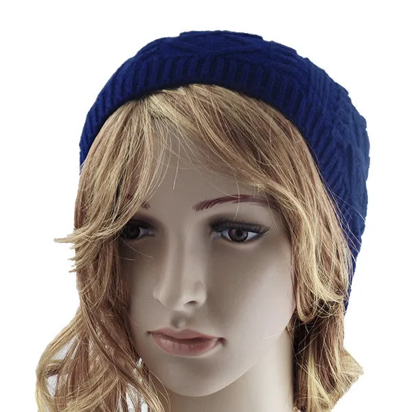 Blue Unisex Slouchy Beanie Hat