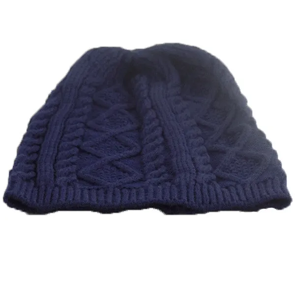 Blue Unisex Slouchy Beanie Hat