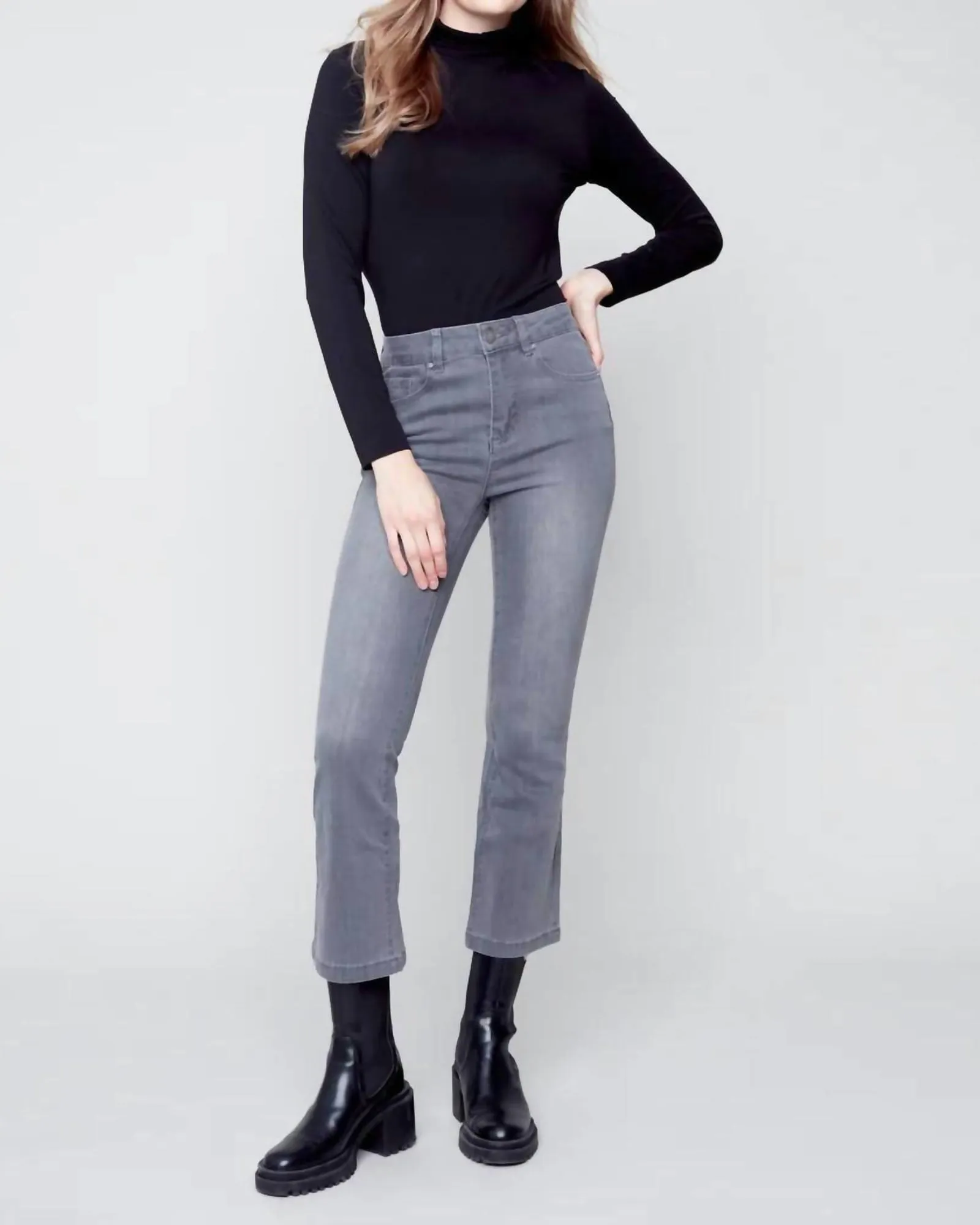 Bootcut Leg In Grey | Grey