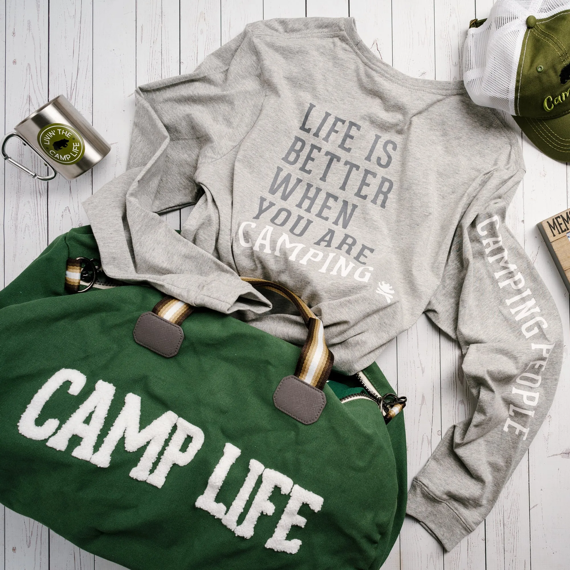 Camp Life 21.5" x 13" Canvas Duffle Bag