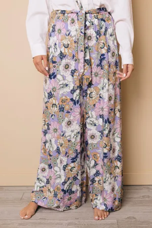 Carrie Boho Floral Flared Pants