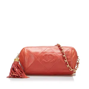 Chanel CC Timeless Crossbody Red Lambskin Gold