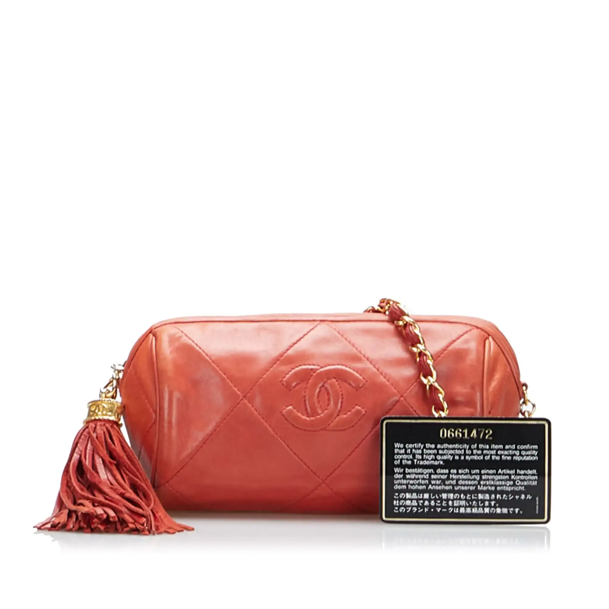 Chanel CC Timeless Crossbody Red Lambskin Gold
