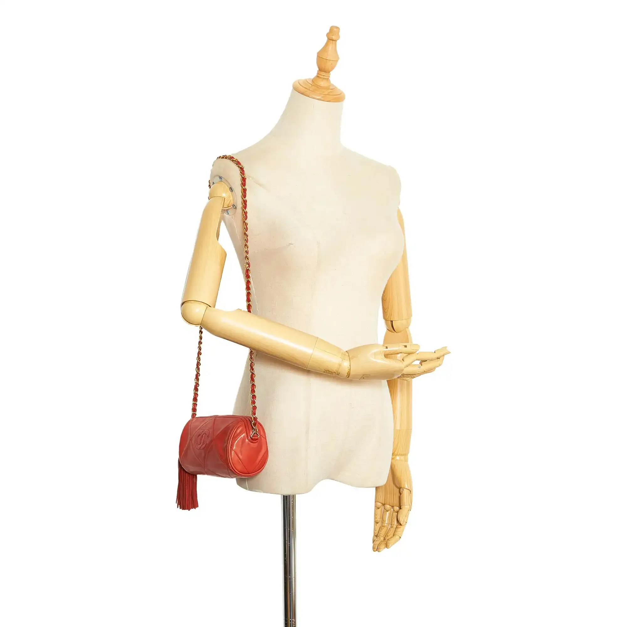 Chanel CC Timeless Crossbody Red Lambskin Gold