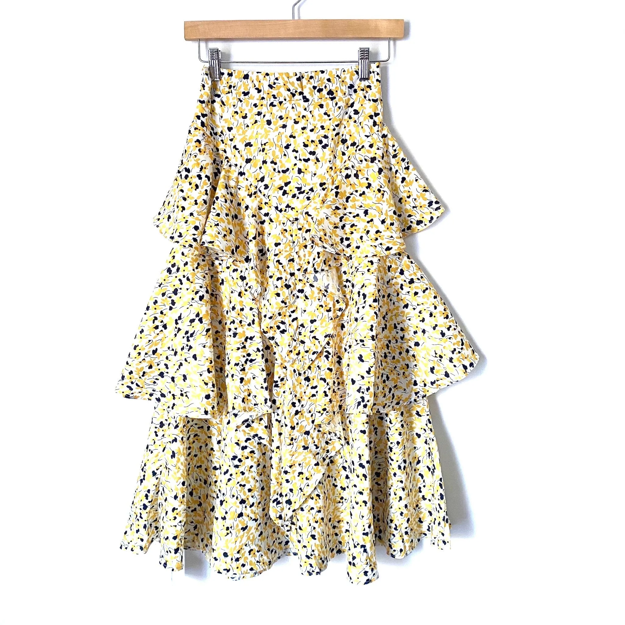 Chicwish Yellow Floral Ruffle Skirt NWT- Size ~S