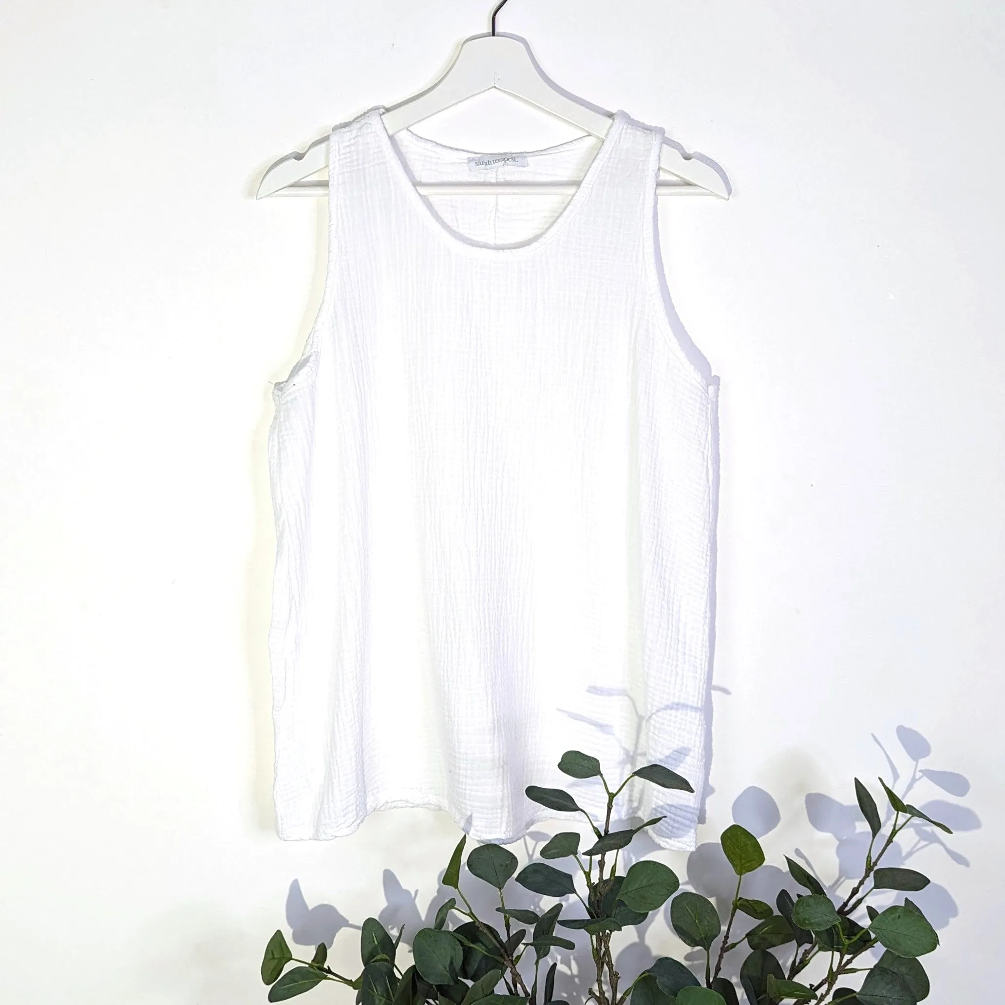 Cotton waffle type fabric vest top (S-M)