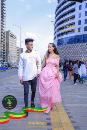 Couple pink outfit by Hun Design