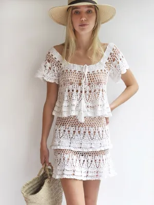 Crochet Cotillion Mini Skirt