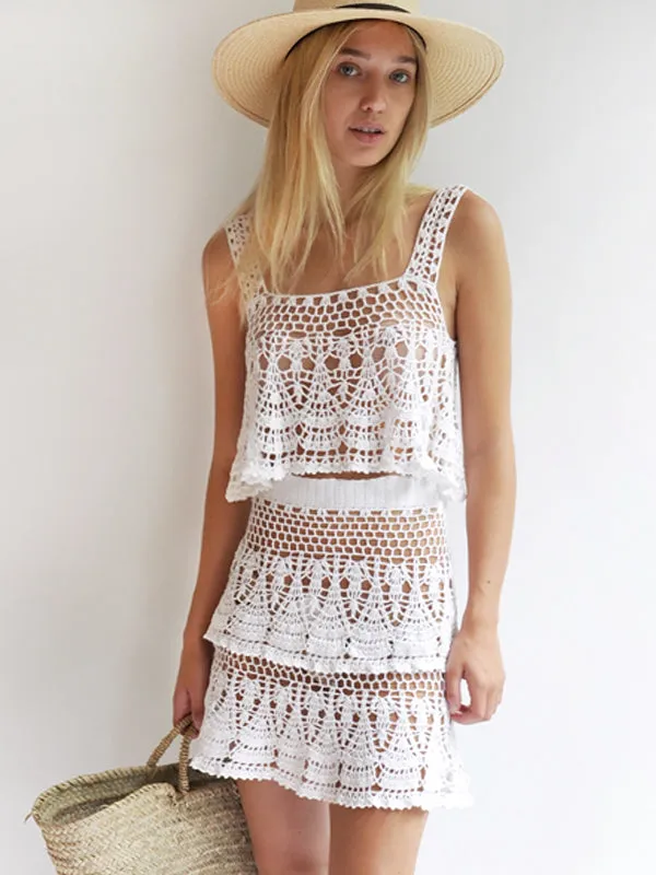 Crochet Cotillion Mini Skirt