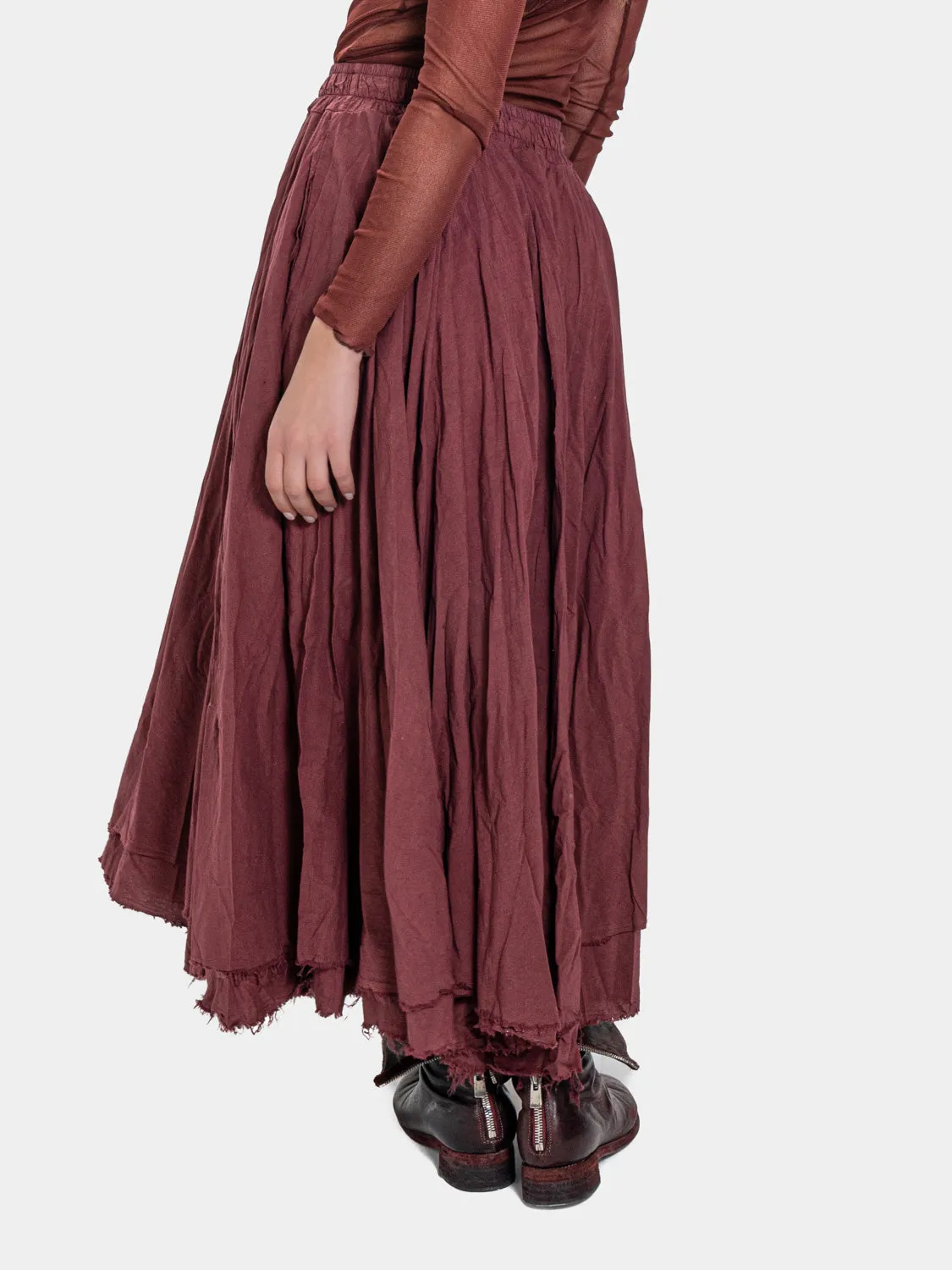 Double Layer Half Circle Midi Skirt