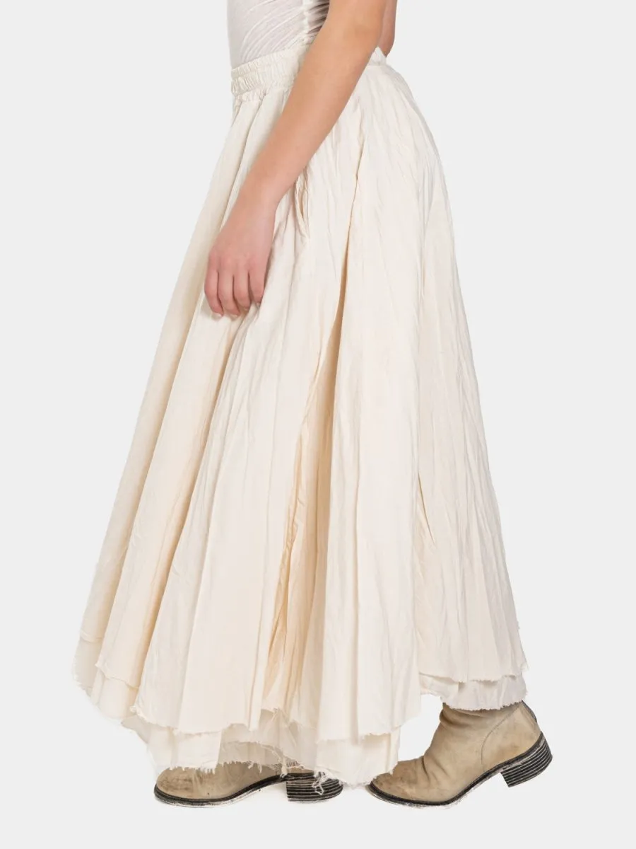 Double Layer Half Circle Midi Skirt
