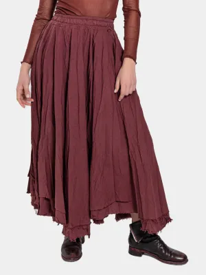 Double Layer Half Circle Midi Skirt