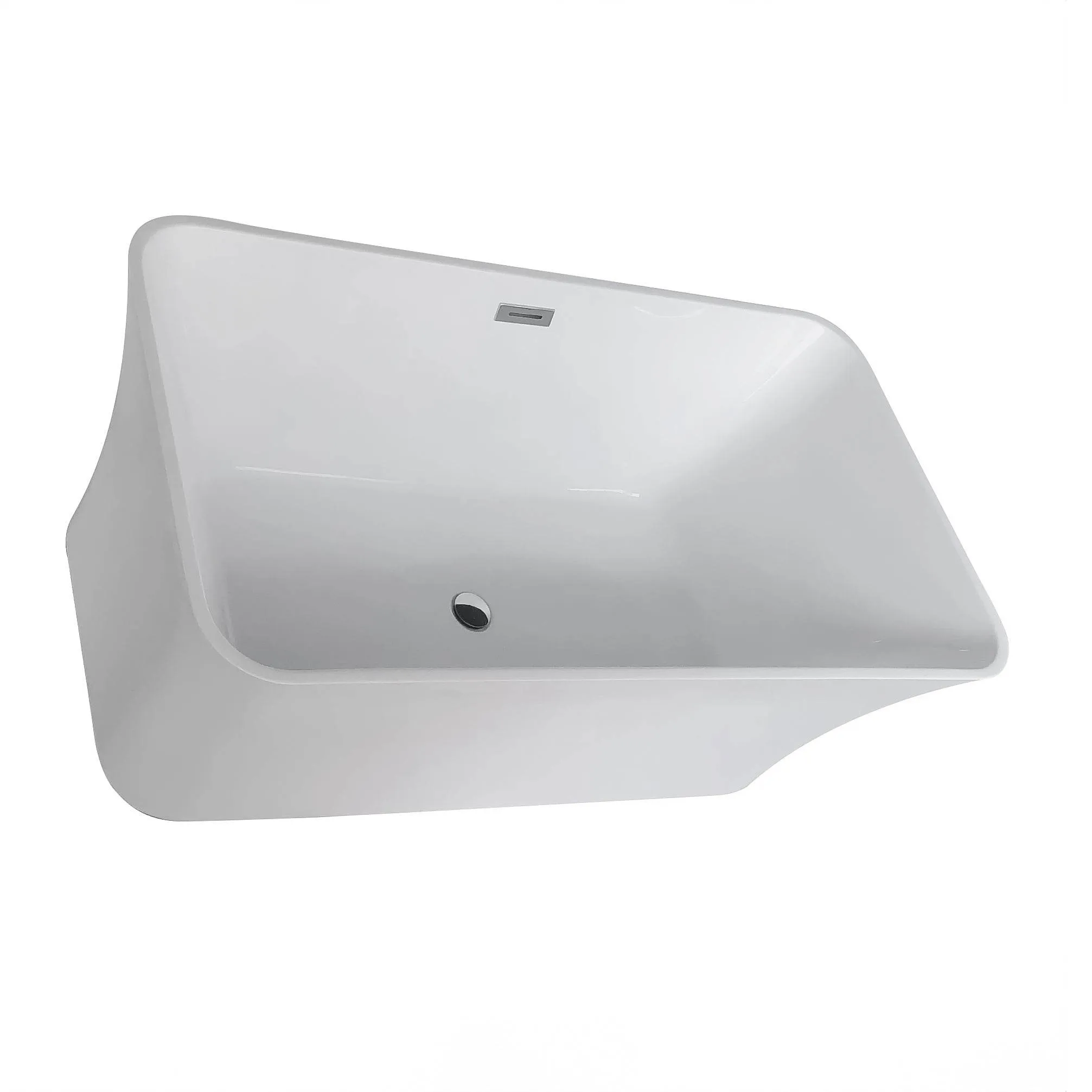 Dreamwerks 66.9" Acrylic Rectangular Flatbottom Bathtub in Glossy White