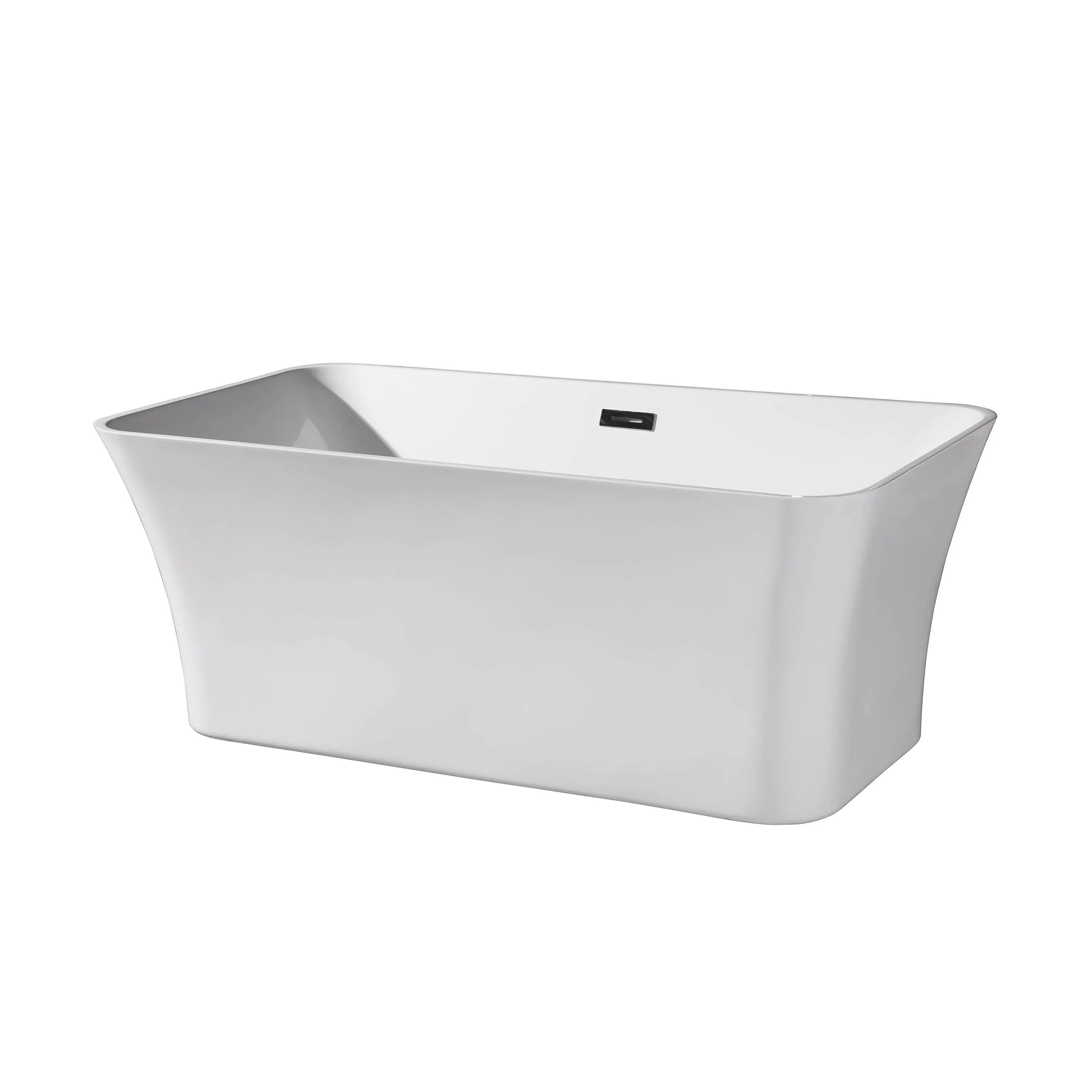 Dreamwerks 66.9" Acrylic Rectangular Flatbottom Bathtub in Glossy White