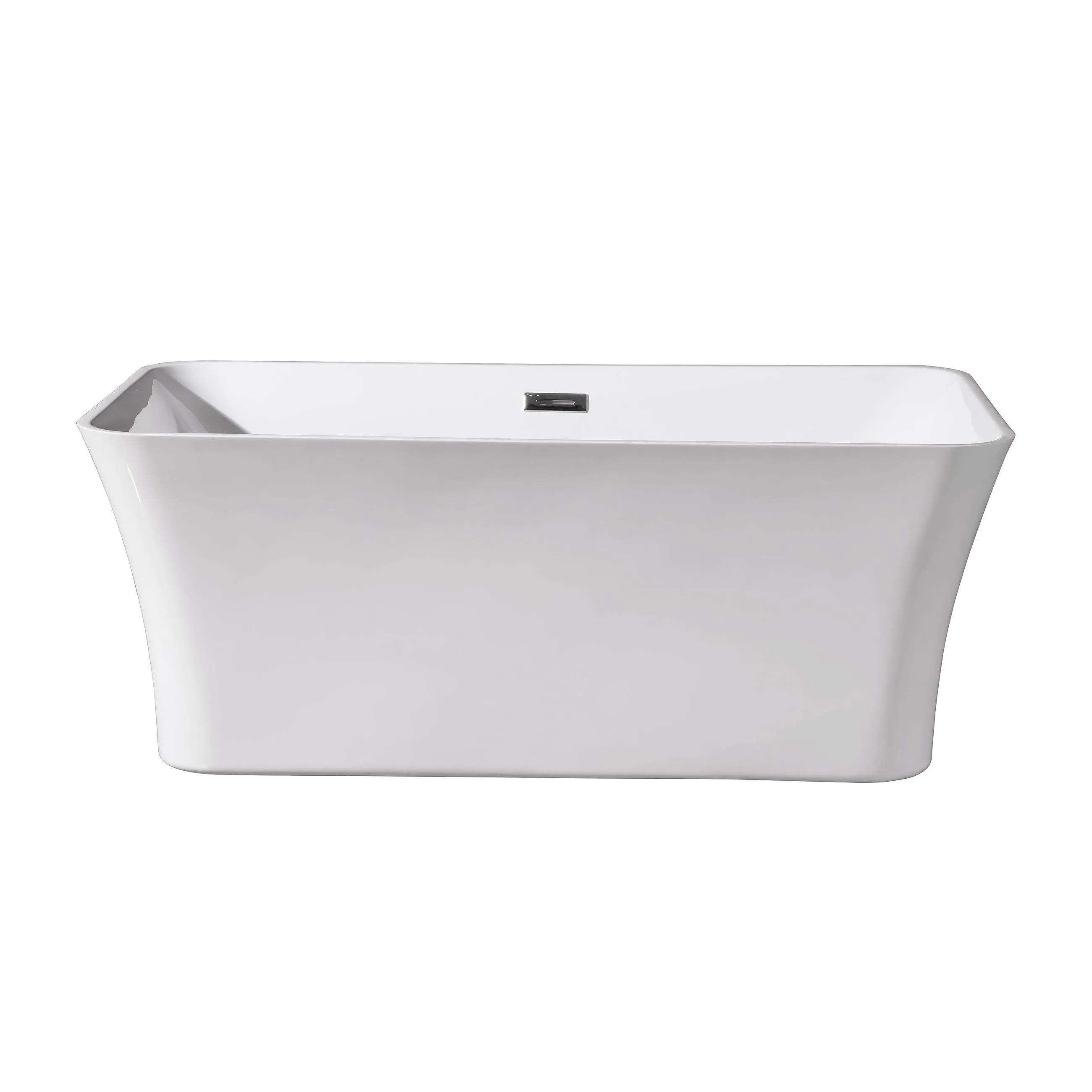 Dreamwerks 66.9" Acrylic Rectangular Flatbottom Bathtub in Glossy White