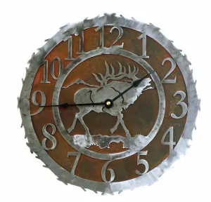 Elk 12" Round Metal Wall Clock