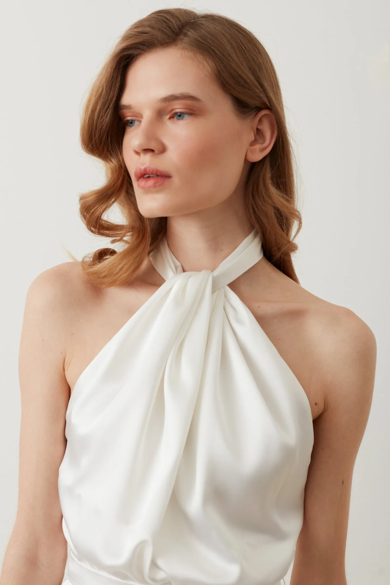ELONA white backless wedding dress