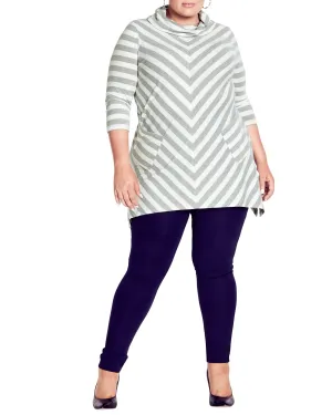 Emily Panel Tunic | Ivory/Grey Marle