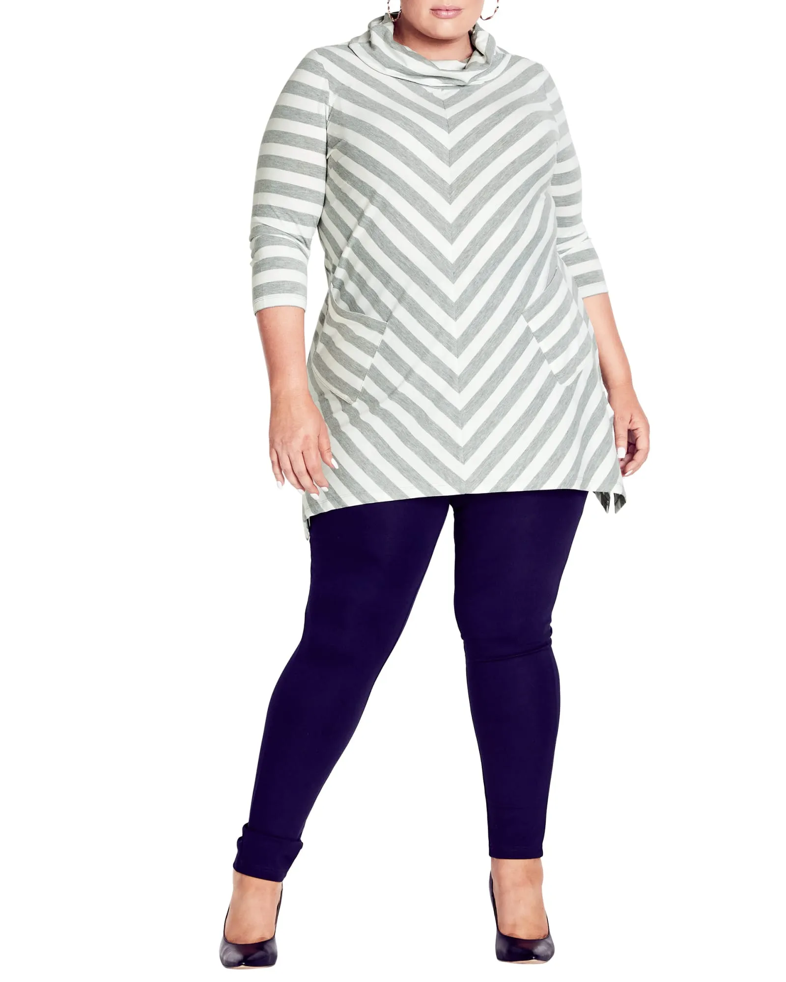 Emily Panel Tunic | Ivory/Grey Marle