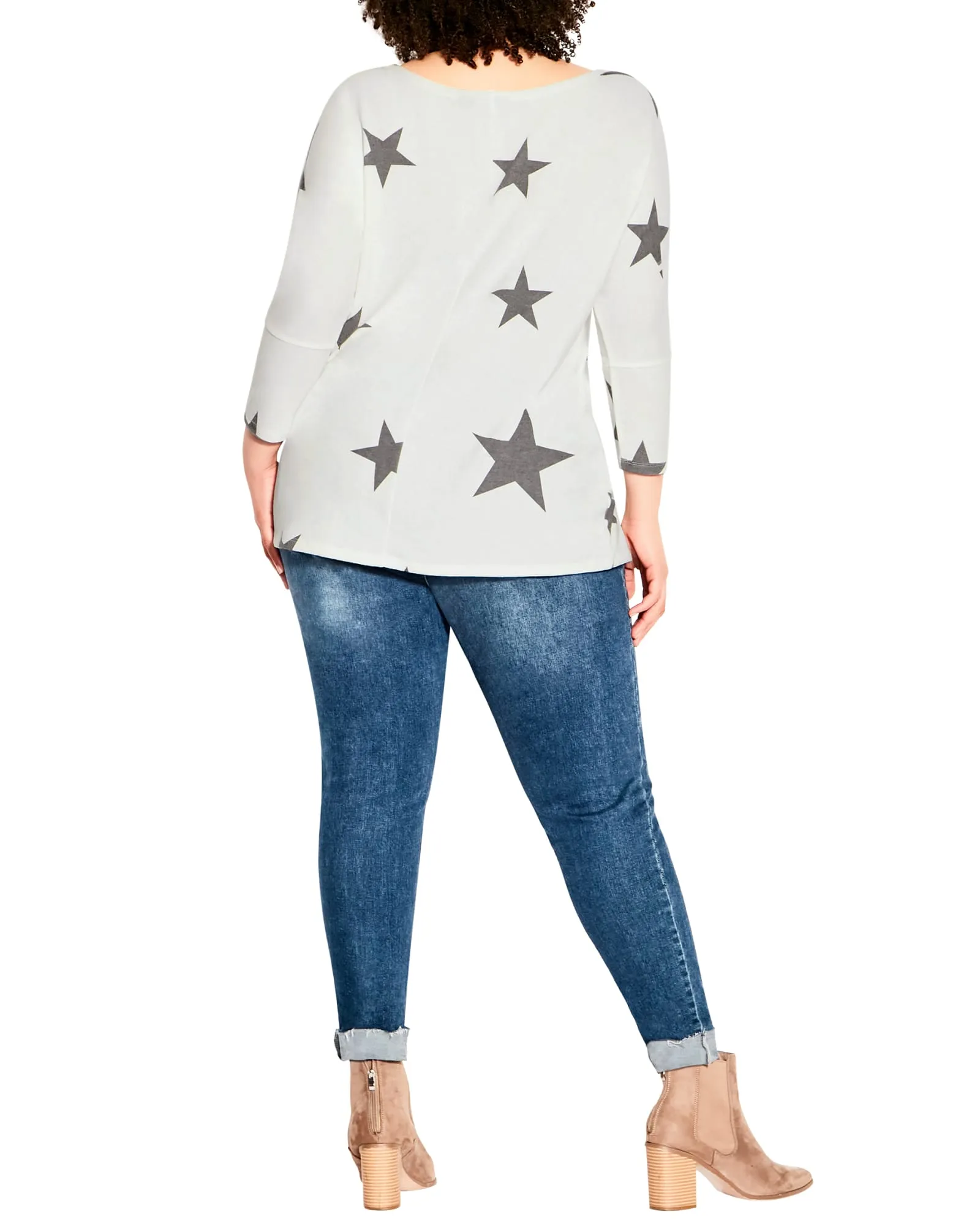 Estelle Star Top | Ivory / Charcoal Grey