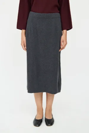 Grey Knit Pencil Skirt