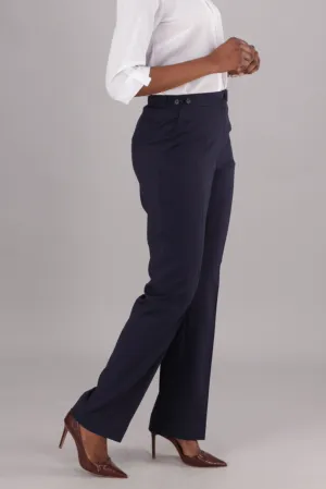 Helga high rise straight leg pants - navy stretch