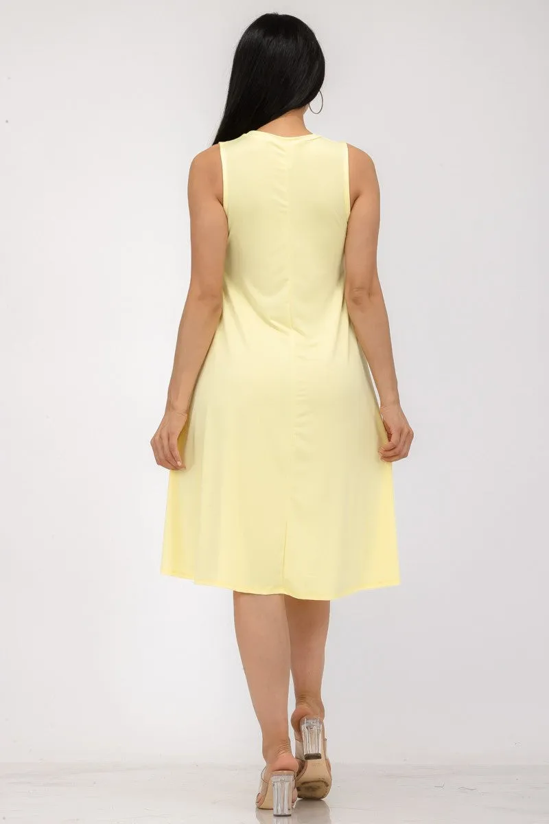HH696X-SL - RELAXED FIT SLEEVELESS DRESS